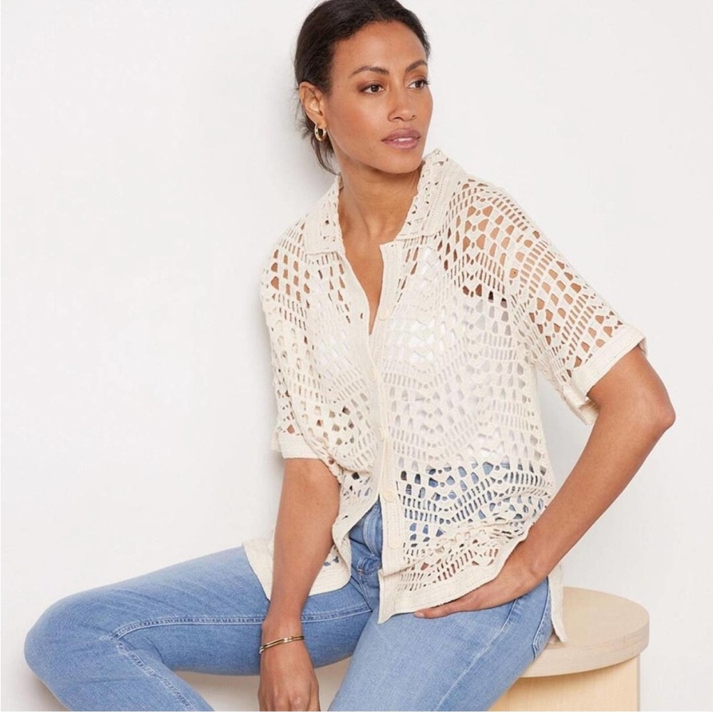 Evereve Molly Crochet Cardigan Layering Piece 3rd Piece